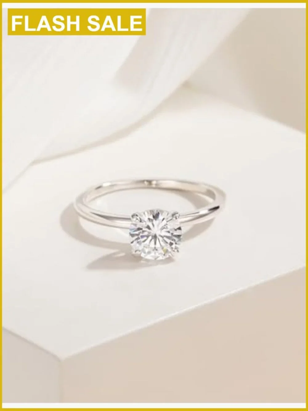 1.5CT Solitaire Round CZ Engagement Ring 925 Silver Sizes 3-11